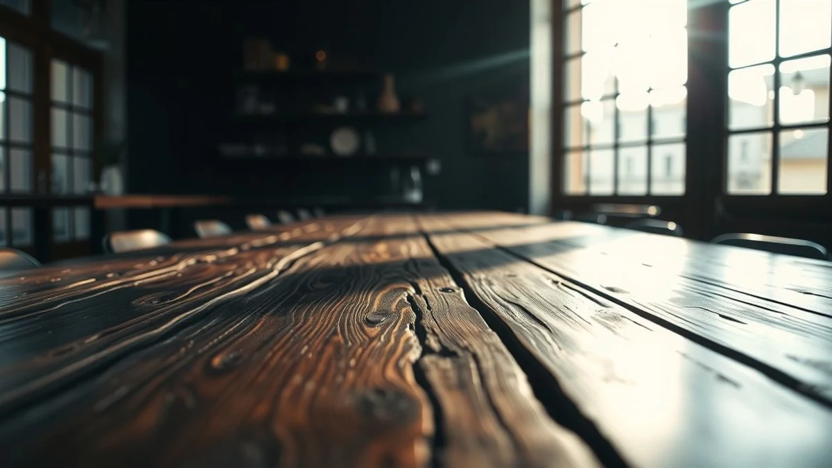 Gold ingot on a wooden table with dramatic lighting and blurred background graphs